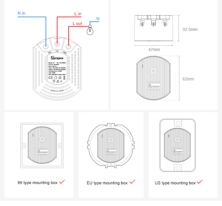 Sonoff senzor inteligent Sonoff intrerupator D1 WiFi
