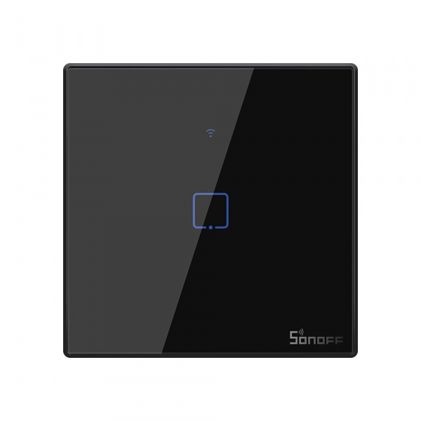 Sonoff Intrerupator tactil T3EU1C-TX negru WiFi Sonoff 1 canal