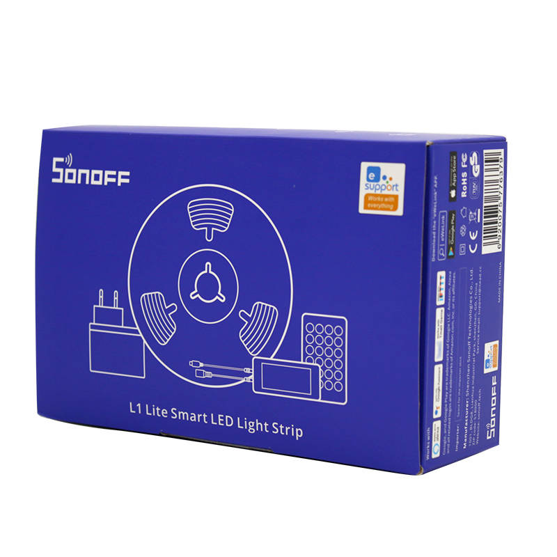 Sonoff Banda LED RGB inteligenta Sonoff L1-Lite 5 m, Wi-Fi, sincronizare muzica, 300 lm, telecomanda inclusa, lumina colorata